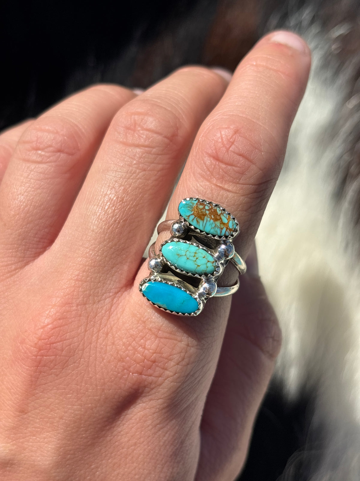 Native American, Hand-Made, Turquoise & Sterling Silver Ring