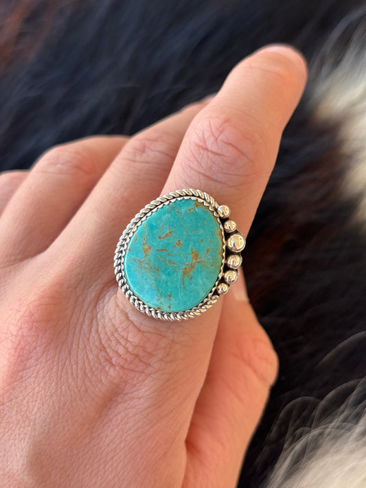 Native American, Hand-Made, Turquoise & Sterling Silver Ring