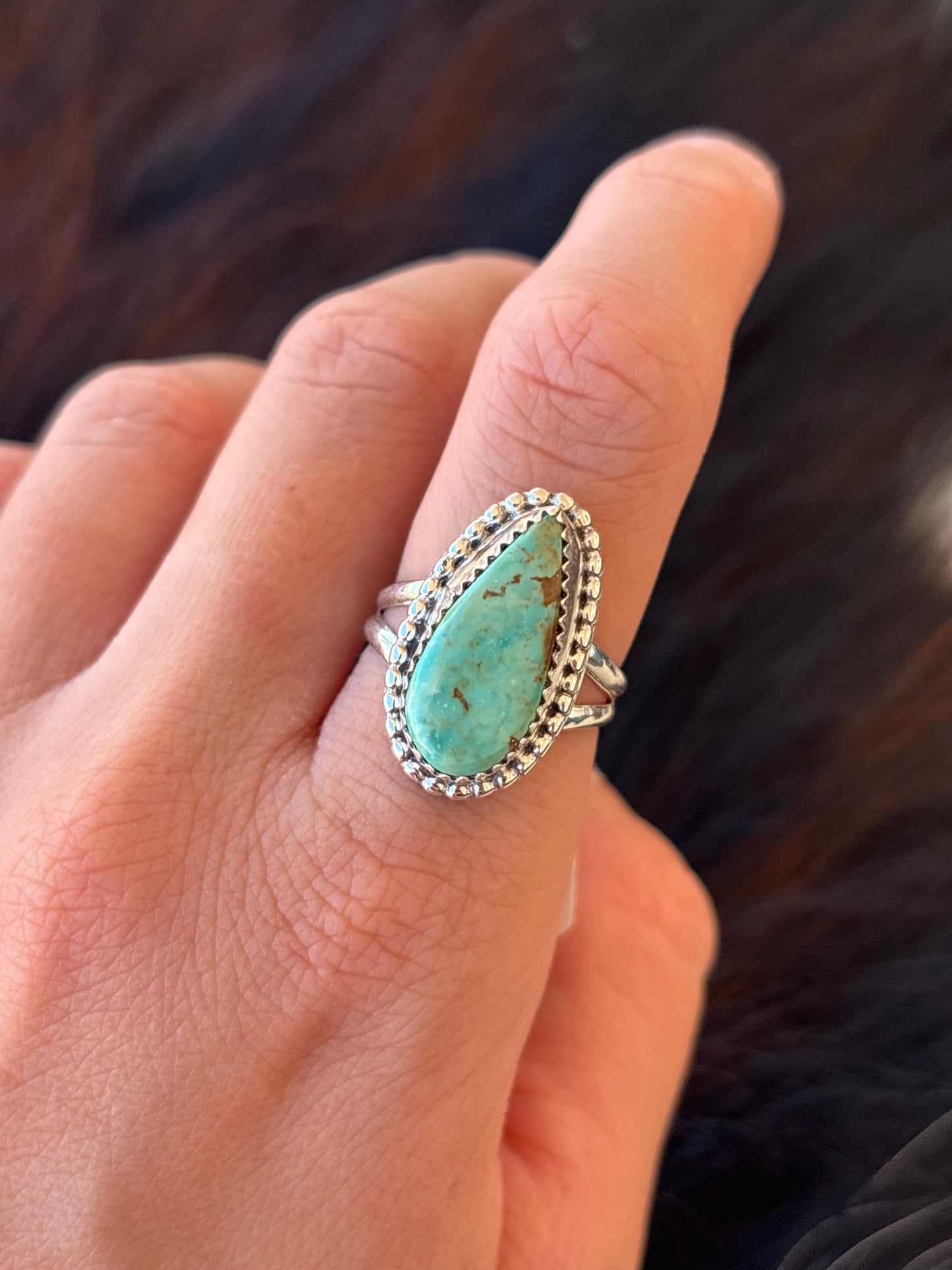 Native American, Hand-Made, Turquoise & Sterling Silver Ring