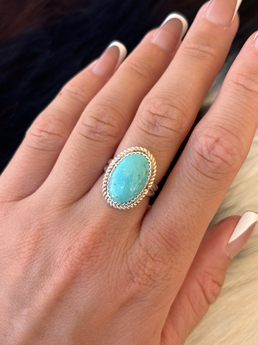 Native American, Hand-Made, Turquoise & Sterling Silver Ring