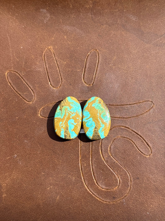 Turquoise Earrings Cabochon Set