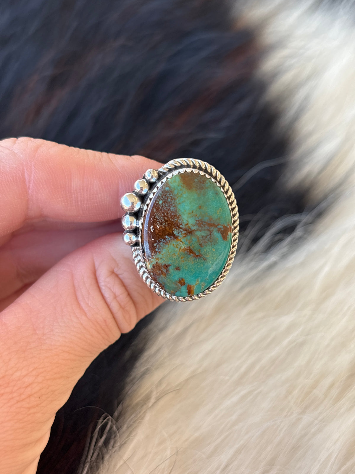 Native American, Hand-Made, Turquoise & Sterling Silver Ring