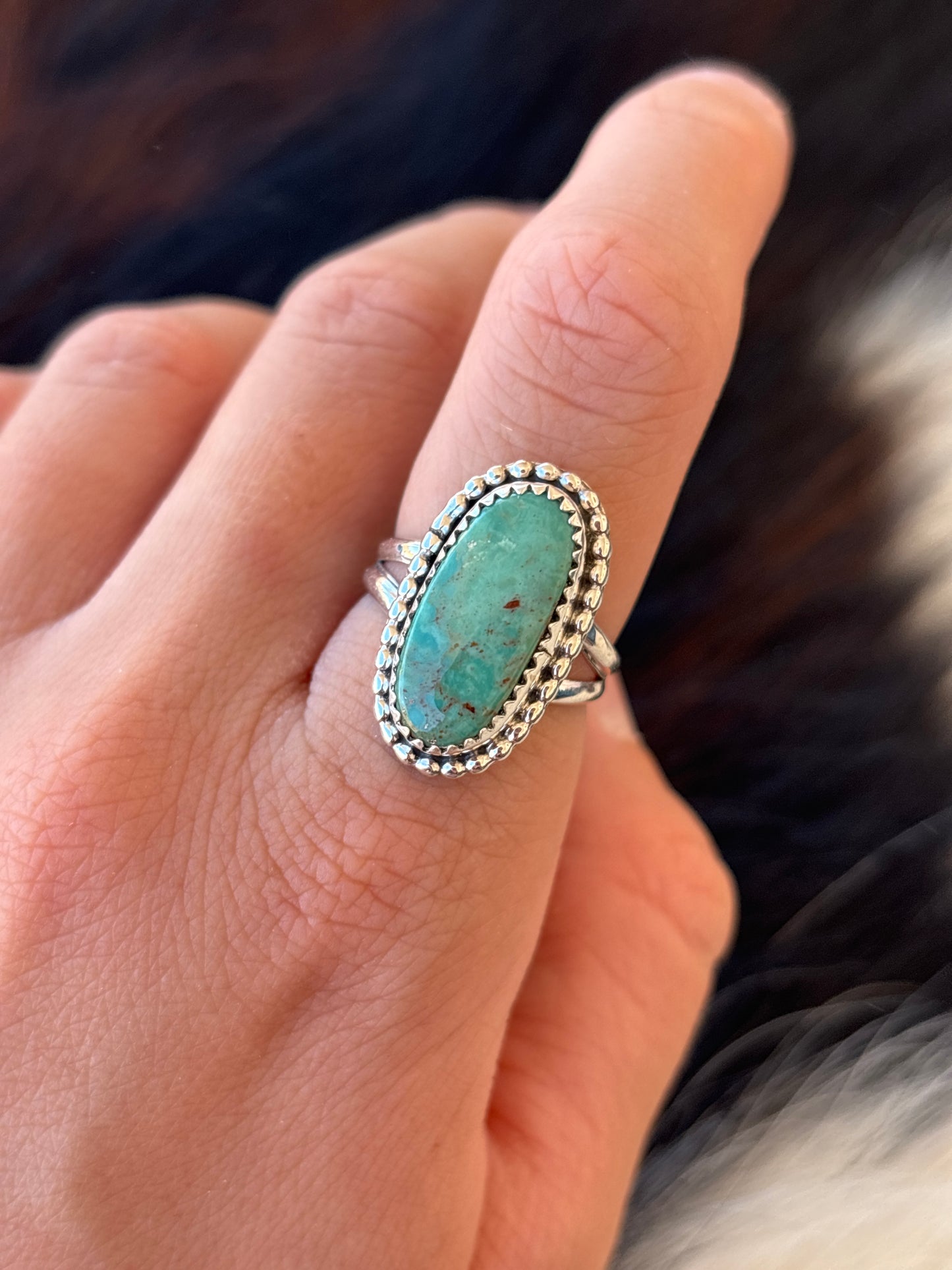 Native American, Hand-Made, Turquoise & Sterling Silver Ring