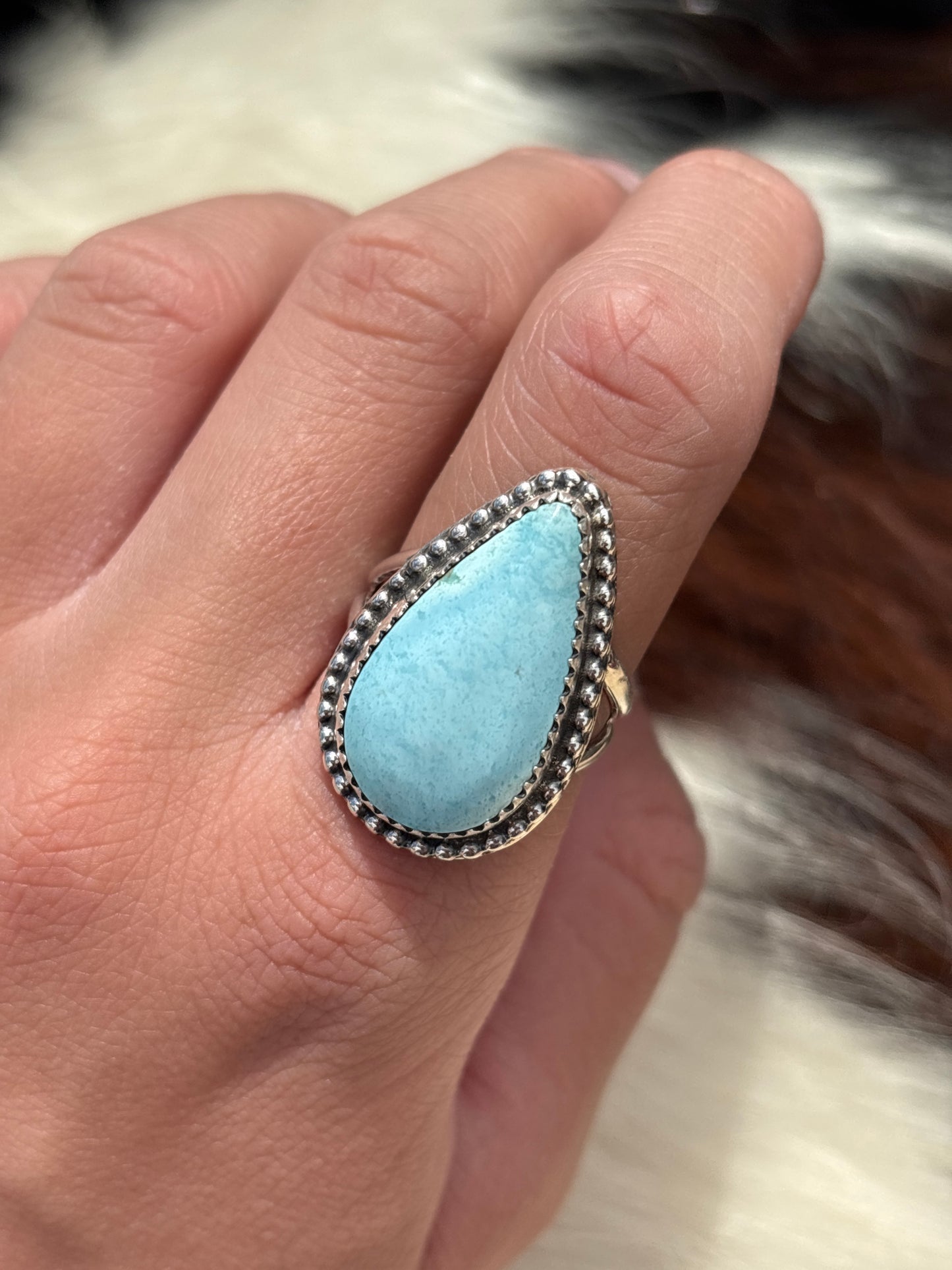 Native American, Hand-Made, Turquoise & Sterling Silver Ring