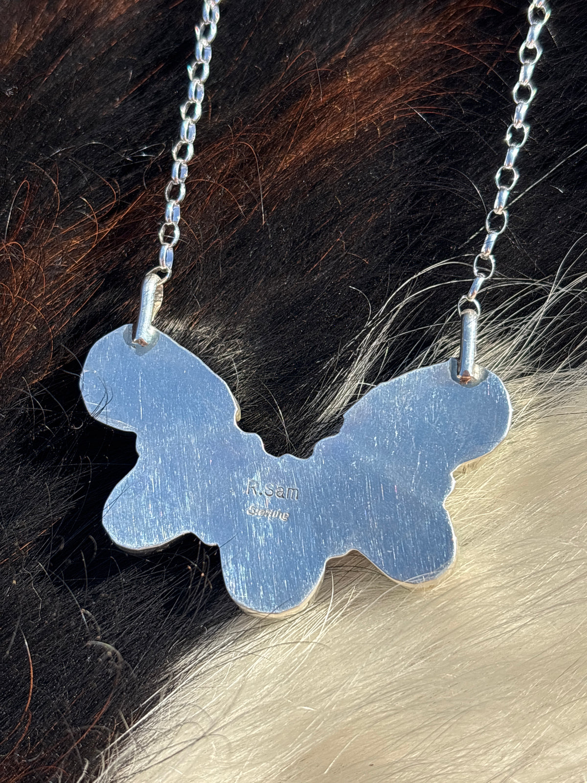 Native American, Hand-Made, Turquoise & Sterling Silver Necklace