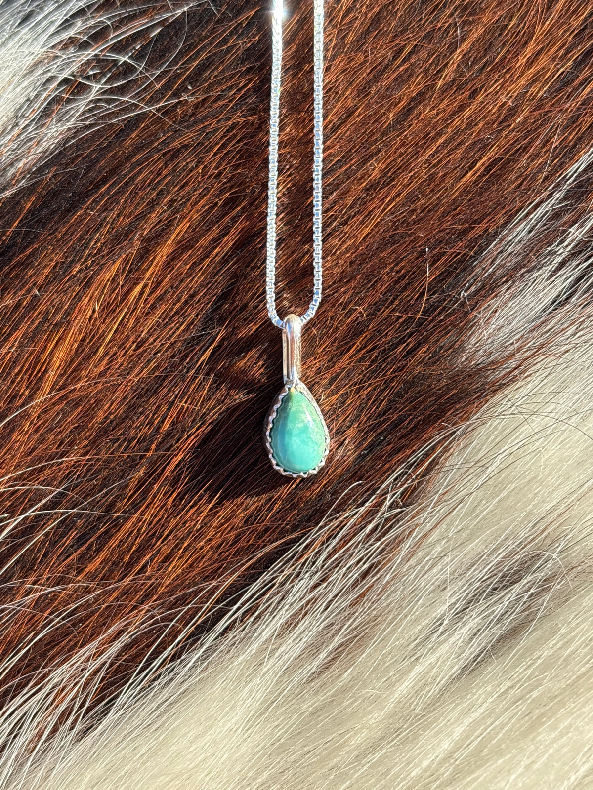 Native American, Hand-Made, Turquoise & Sterling Silver Necklace #9